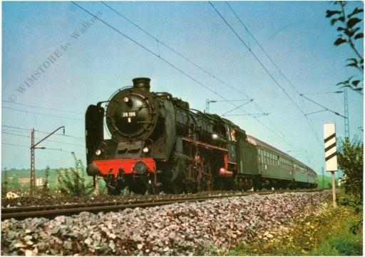 personenzug lokomotive 39 196 der deutschen bundesbahn bei stuttgart