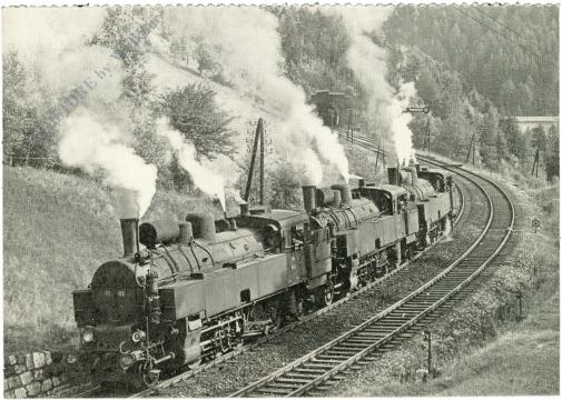 lokomotive 95.113+118+115 im "blauen einschnitt" auf der rückfahrt nach gloggnitz