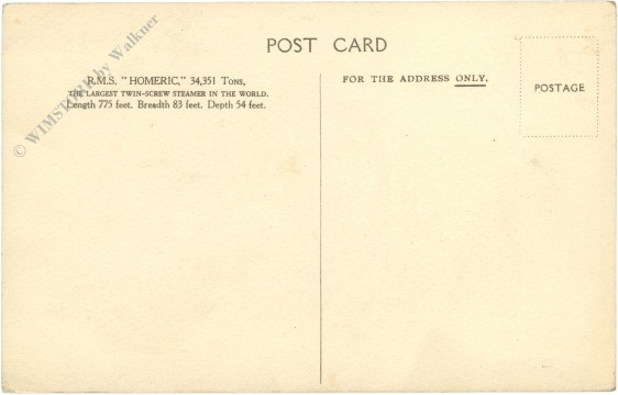 white star line. rms homeric