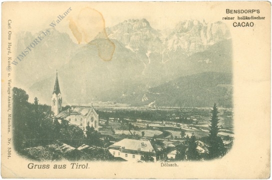 dölsach, gruss aus; werbung von bensdorp cacao