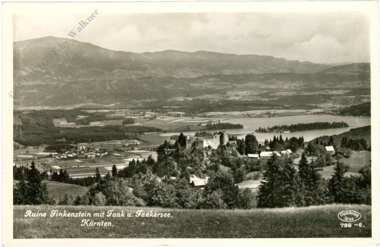 faakersee, ruine finkenstein mit faak und faakersee