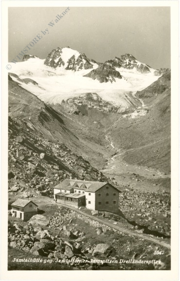 galtür, jamtalhütte gegen jamtalferner, jamspitzen, dreiländerspitze