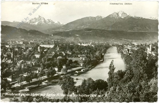 innsbruck, gegen süden mit serles und nockspitze
