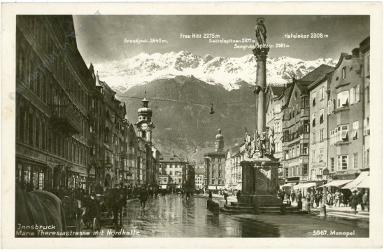 innsbruck, maria theresienstrasse mit nordkette