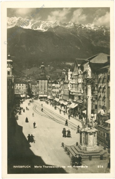 innsbruck, maria theresienstrasse mit annasäule