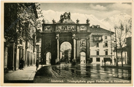 innsbruck, triumphpforte gegen hafelekar und rumerspitze