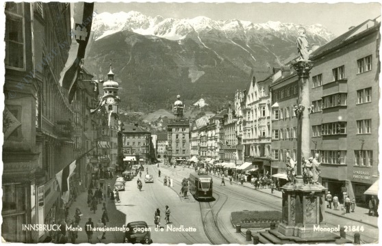 innsbruck, maria theresienstrasse gegen die nordkette