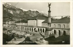innsbruck, hauptbahnhof mit vereinigungsbrunnen