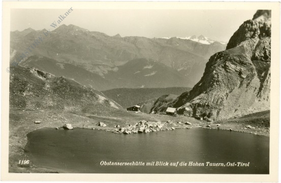 kartitsch, obstanserseehütte mit blick auf die hohen tauern