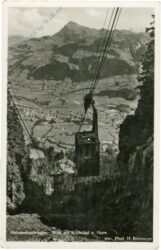 kitzbühel, hahnenkammbahn, blick auf kitzbühel und horn