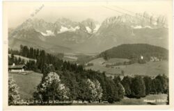 kitzbühel, blick von der hahnenkammbahn auf den wilden kaiser
