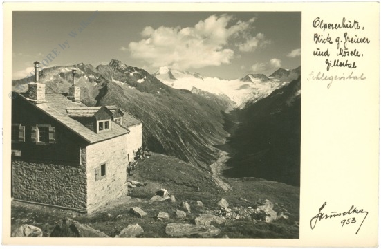 mayrhofen, olpererhütte, blick gegen greiner und mösele