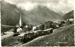 telfes, ortsansicht mit eisenbahn