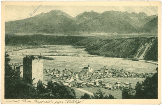 zirl, mit ruine fragenstein gegen kalkkögel