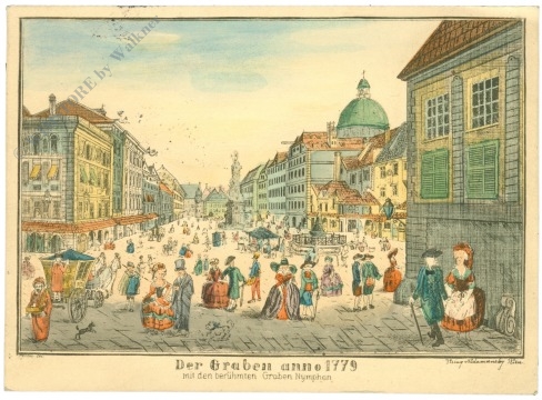 wien 1, graben anno 1779 mit den berühmten graben nymphen