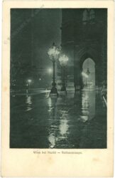 wien 1, rathausrampe bei nacht