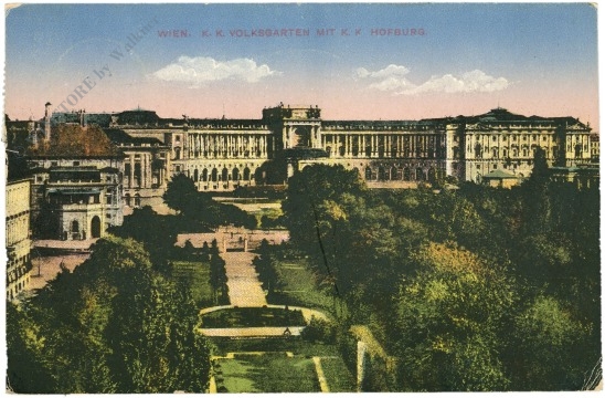 wien 1, volksgarten mit hofburg