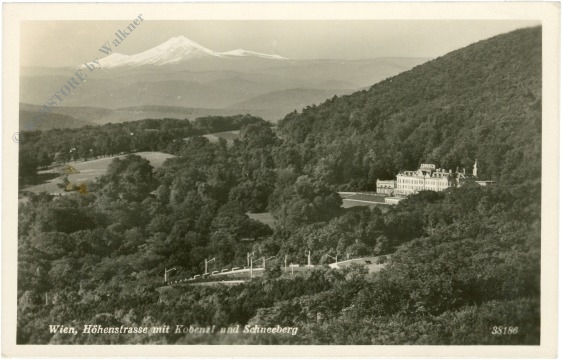 wien 19, höhenstrasse mit kobenzl und schneeberg