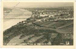 wien 19, blick v.d. neuen leopoldsberg terrasse auf wien und die donau