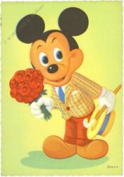walt disney: mickey mit hut und rosen