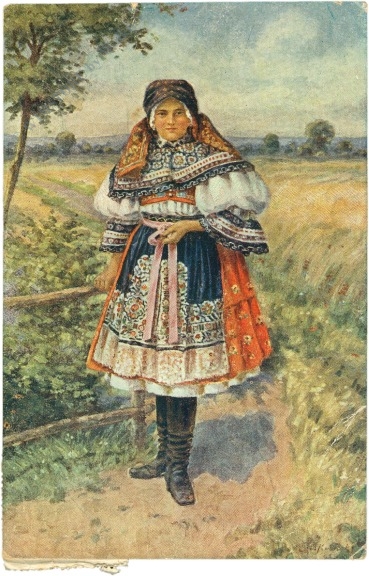 dame in tracht