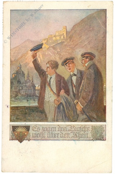 es zogen drei burschen wohl über den rhein