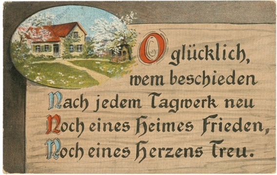 o glücklich, wem beschieden ...