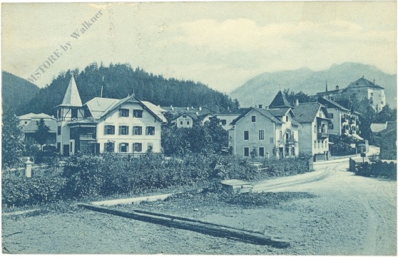 golling, bahnhofstrasse und schloss golling, bahnhofstrasse und schloss