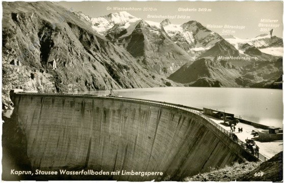kaprun, stausee wasserfallboden mit limbergsperre