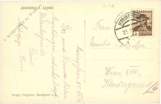 maria pfarr, almhütten i. lignitz