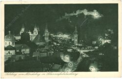 salzburg, vom mönchsberg in scheinwerferbeleuchtung