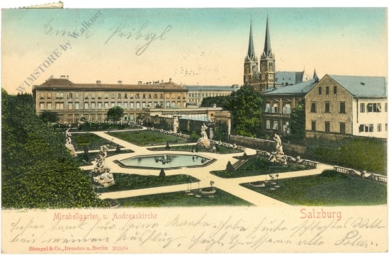 salzburg, mirabellgarten und andreaskirche salzburg, mirabellgarten und andreaskirche