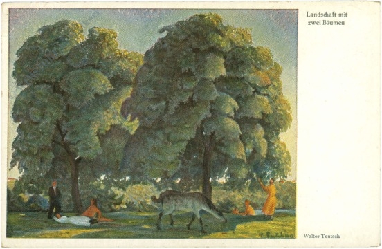landschaft mit zwei bäumen
