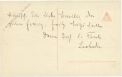 neujahr dame beim briefkasten