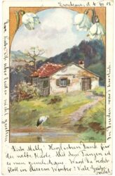 haus mit storch