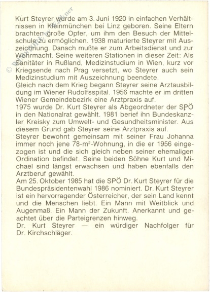 kurt steyrer autogrammkarte