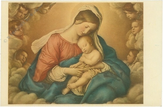 vergine col bambino ed angeli