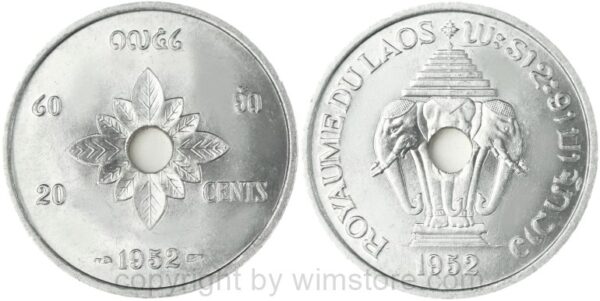 laos, 20 cents, km 5, aluminium, vz