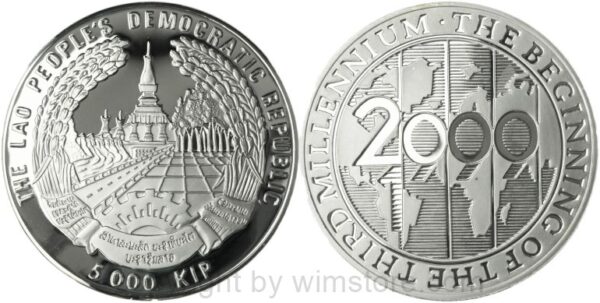 laos, 1000 kip 2014 mit f15, panthera tigris, silber, pp (kopie)