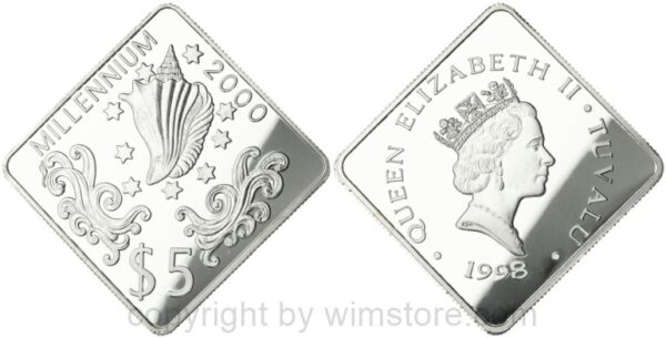 tuvalu, 20 dollars 1993, bedrohte tierwelt lederschildkröte, km 19, silber, pp (kopie)