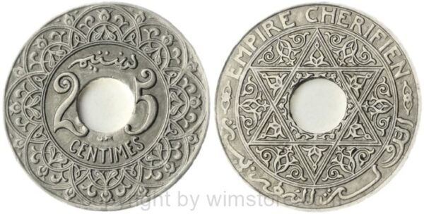 marokko, 25 centimes ohne datum (1921), y 34.2, ku/ni, ss (kopie)
