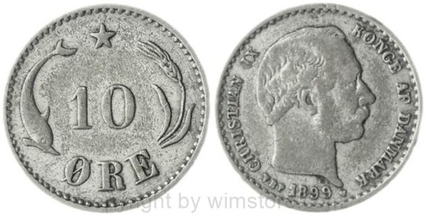 dänemark, 10 Öre 1899, km 795.2, silber, s
