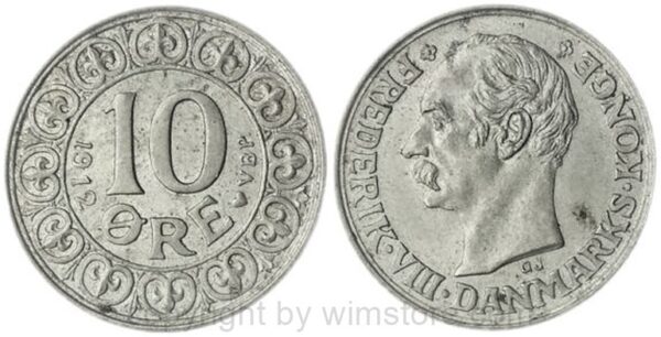 dänemark, 10 Öre 1907, km 807, silber, ss (kopie)