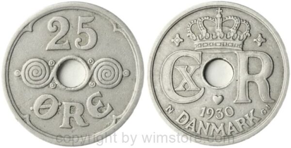 dänemark, 25 Öre 1930 n gj, km 823.2, ku/ni, ss