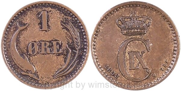 dänemark, 1 Öre 1891, km 792.1, bronze, ss (kopie)