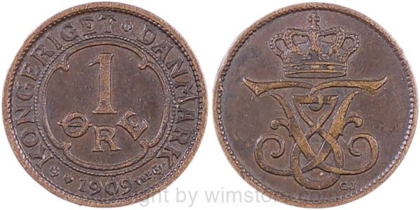 dänemark, 1 Öre 1909, km 804, bronze, ss