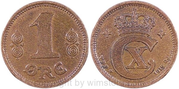 dänemark, 1 Öre 1915, km 812.1, bronze, ss