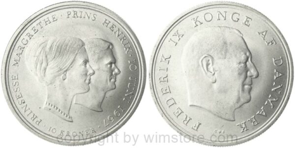 dänemark, 10 kroner 1967, km 856, silber, st