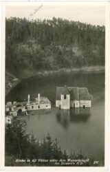 alt vöttau, kirche unter dem wasserspiegel des stausee's
