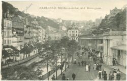karlovy vary (karlsbad), mühlbrunnenkai und kreuzgasse